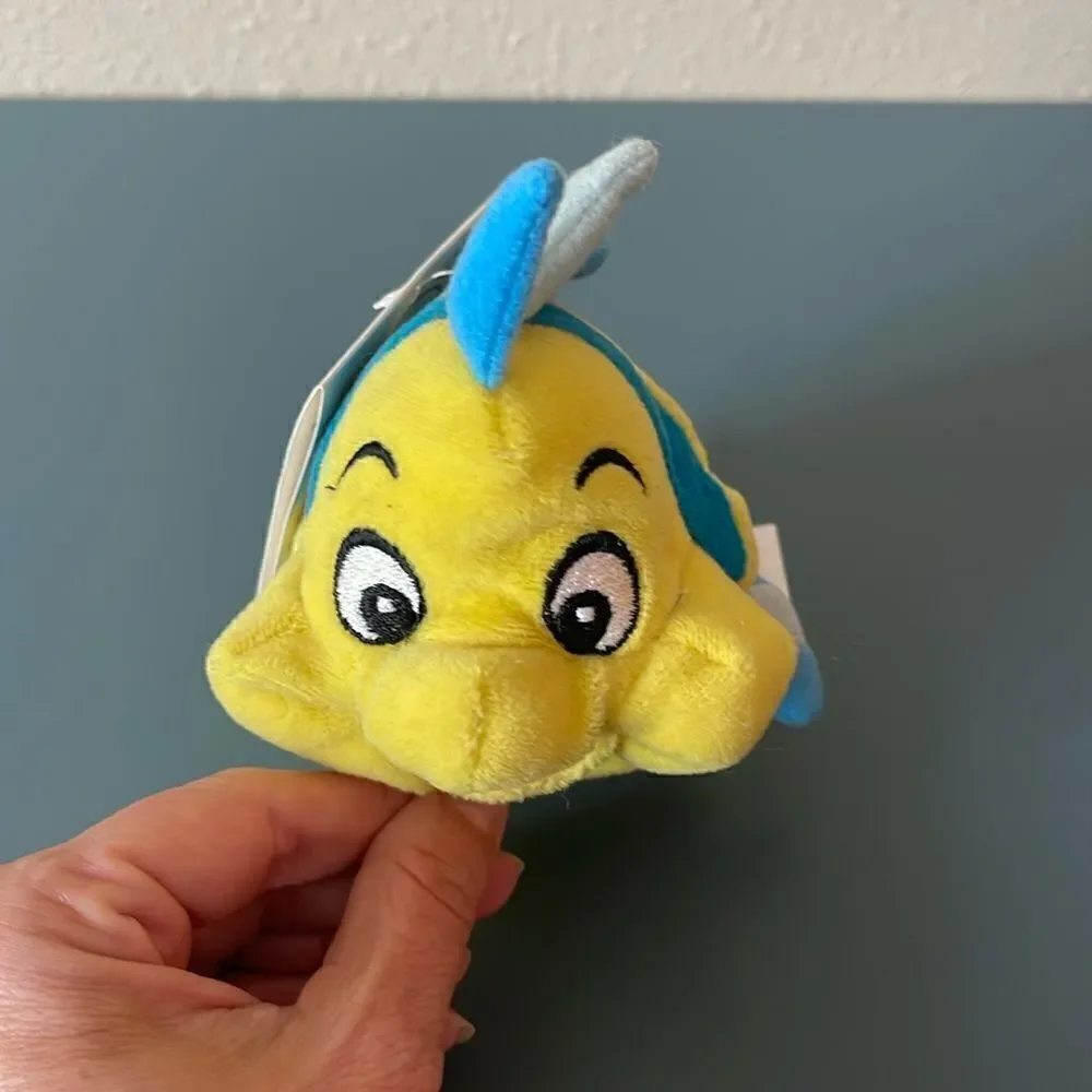 DISNEY Vintage 90s Flounder Little Mermaid Bean Bag Plush *NEW*